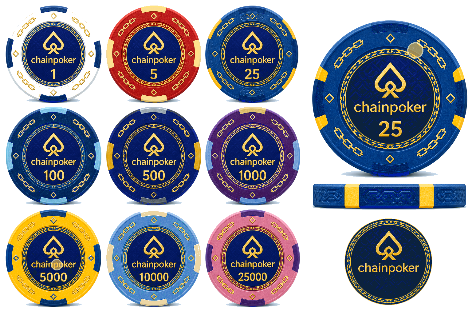 Colorful ChainPoker chips